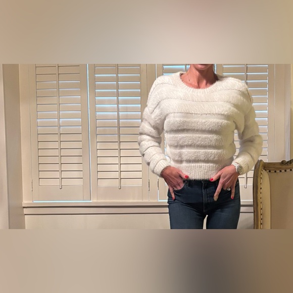 Milly fuzzy stripes snow bunny sweater - Picture 4 of 15